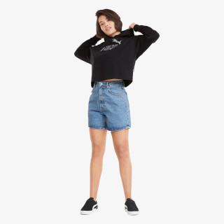 Puma PUMA ESS+ Cropped Metallic Logo Hoodie F 