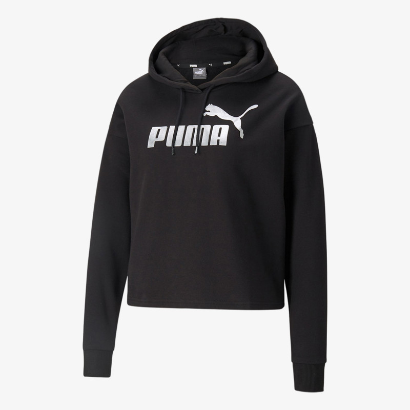 Puma PUMA ESS+ Cropped Metallic Logo Hoodie F 