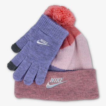 Nike HEATHER BLOCK POM BEANIE SET 