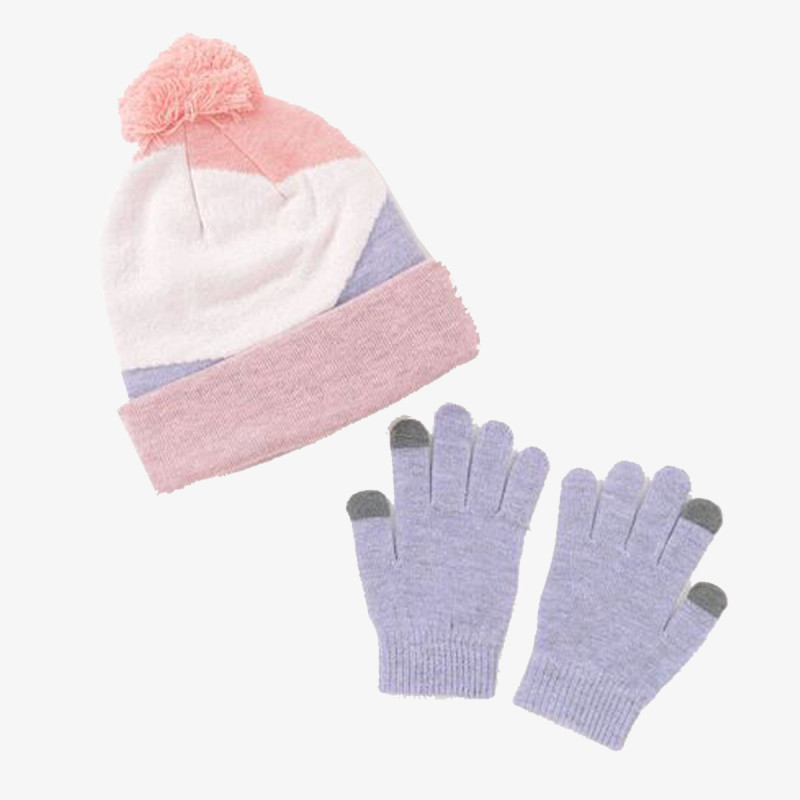 Nike HEATHER BLOCK POM BEANIE SET 