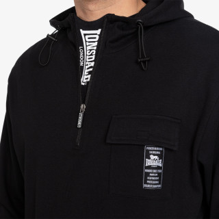 Lonsdale Black Col Half Zip Hoody 
